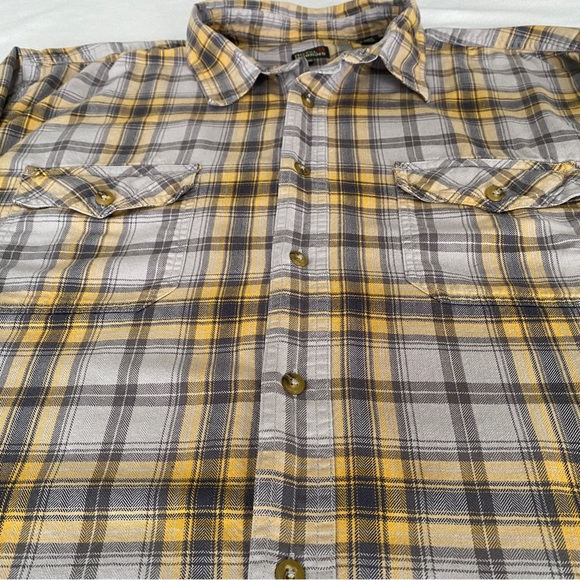 Royal Robbins Men’s Yellow Light Gray & Black XXL Flannel Shirt - Picture 4 of 7